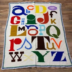 Handmade Alphabet Crochet Blanket
